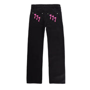 Embroidered Jeans with Men's High Street Design