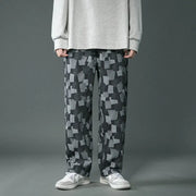 Men's Straight Leg Baggy Denim Jeans in Blue and Black