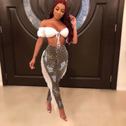 Leopard Print Distressed Fringe Denim Jeans (Q350)