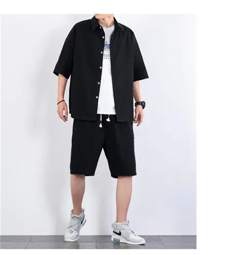Short Sleeve Two-Piece Sports Shorts Suit