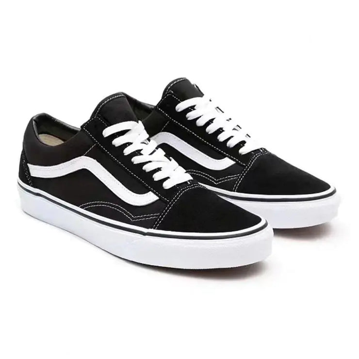 Classic Black and White Canvas Sneakers for Couples