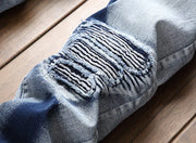 Men's Plus Size Stretch Motorcycle Patch Jeans