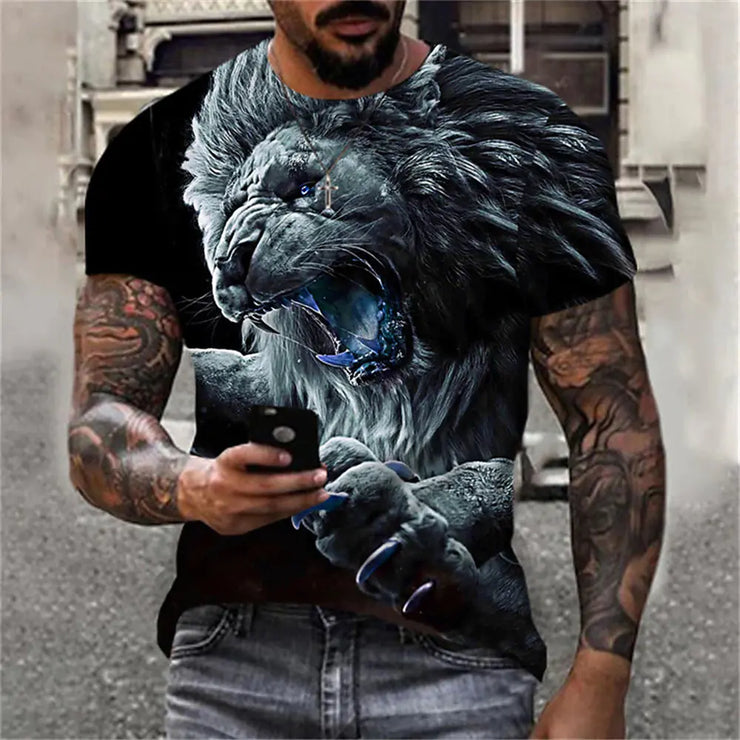 3D Printed Lion Pattern Men&