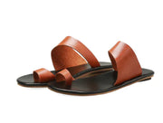 Solid Color Flat Sandals - Fashion Flip Flops