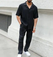 Men's Fashion Sports Two-Piece Set – Casual Short Sleeve Top