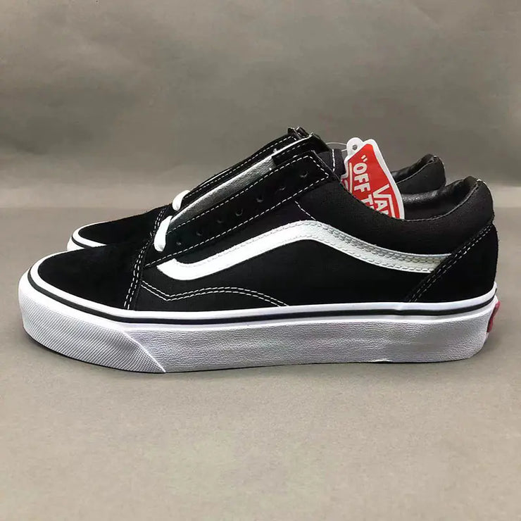 Classic Black and White Canvas Sneakers for Couples