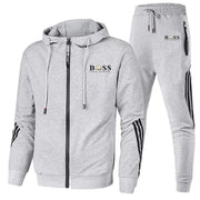 Men's Casual Sports Two-Piece Hoodie Set with Print