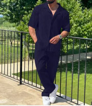 Men's Fashion Sports Two-Piece Set – Casual Short Sleeve Top