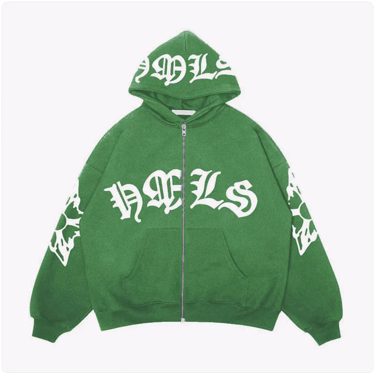Gothic Letter Print Hoodie