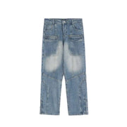 American Retro Women's Multi Pocket Overalls Jeans