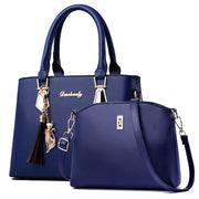 Fashionable Women's PU Handbag and Crossbody Purse Set