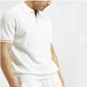Men's Summer Polo Shirt with Zipper Lapel