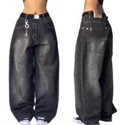 Vintage High-Waist Distressed Wide-Leg Jeans