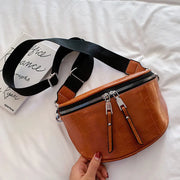 Rivet Soft Leather Fashion Saddle Crossbody Bag