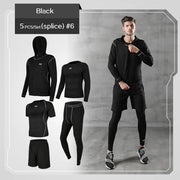 Men's Plus Size Five-Piece Running Sportswear Set