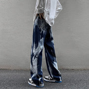 Men's High Street Tie-Dye Baggy Straight Denim Pants