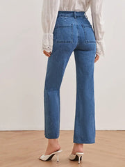 High-Waisted Wide-Leg Cropped Women's Jeans