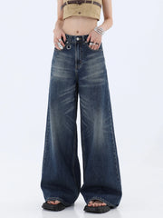 Loose Washed Wide Leg Jeans for Women