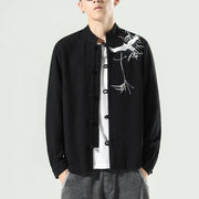 Men's Embroidered Loose Casual Chinese Tang Suit Cardigan