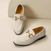 Men's Beige Suede Casual Loafers - Breathable Slip-On