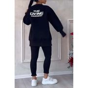 Women's Long-sleeved Printed Sweater Leggings Suit