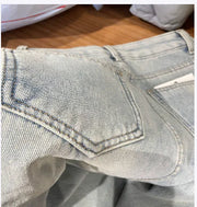 Retro Blue Velvet High Waist Baggy Pants