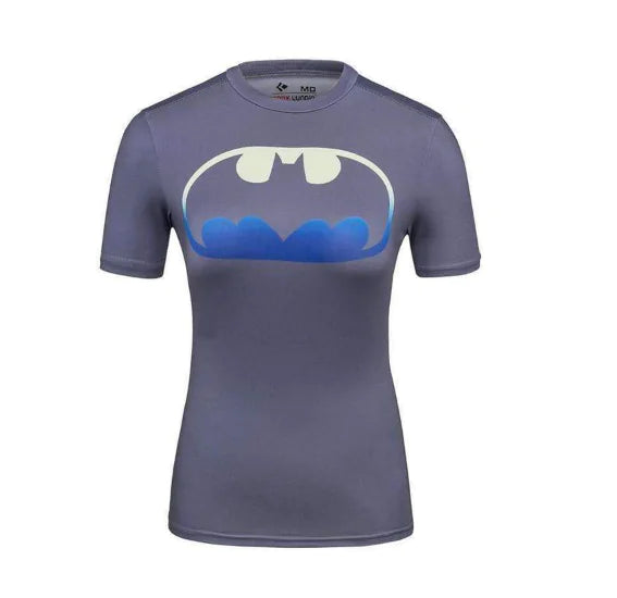 Superman Captain America and Batman Print Dry Fit Shirt