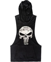 Men's Summer Vest with Skull Pattern Gym Hoodie