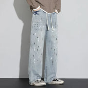 Retro Graffiti Distressed Jeans