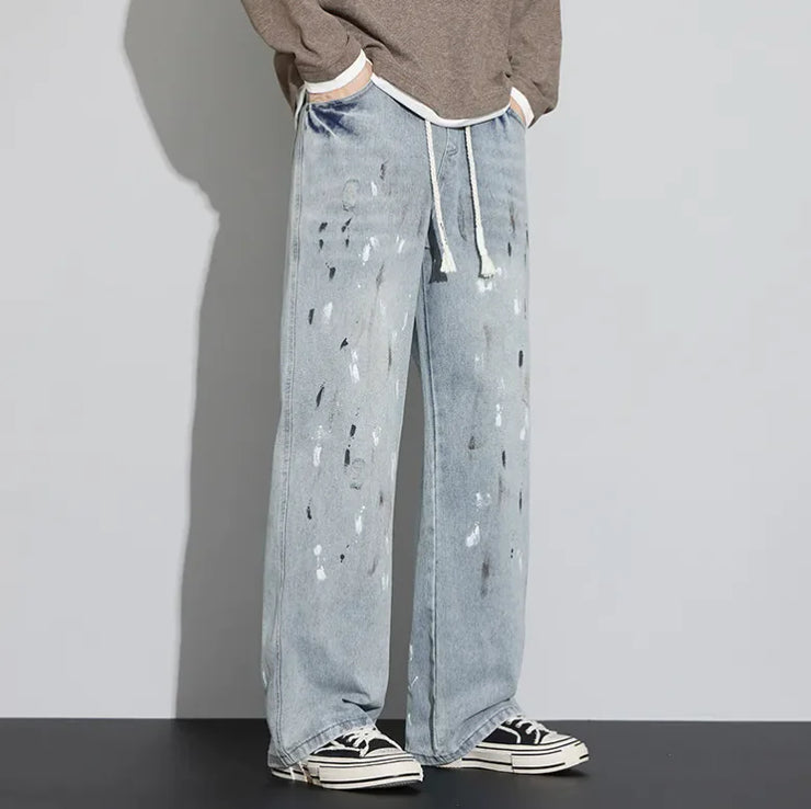 Retro Graffiti Distressed Jeans