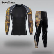 Men's Long Sleeve T-Shirt and Pants Fitness Set