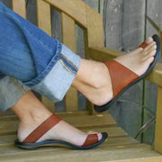 Solid Color Flat Sandals - Fashion Flip Flops