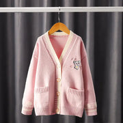 Embroidered Knit Sweater Cardigan for Girls