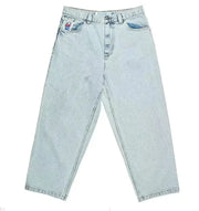 Baggy Big Boy Jeans - Dark Blue Y2K Retro Style (One Piece)