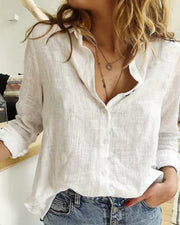 2020 Spring Autumn Casual Loose Linen Shirt