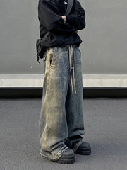 Men's Retro Washed Gradient Jeans