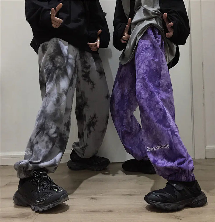 Spring Harajuku Style Tie-Dye Embroidered Pants