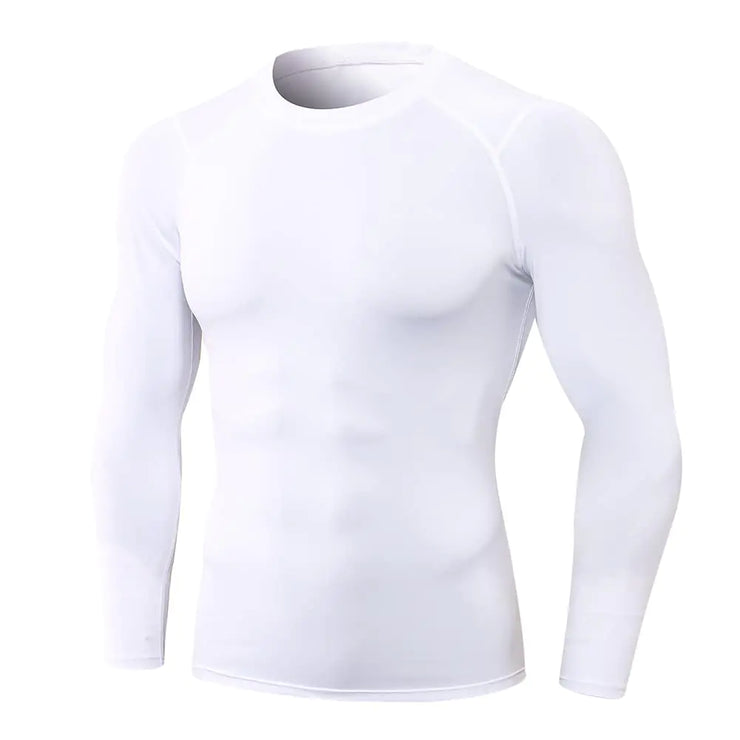 EARGFM Mens Sports Compression Shirt Running Workout Long Sleeve