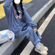 2023 Cute Hip Hop Bear High Waist Denim Baggy Pants