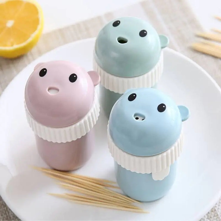 Cute Cartoon Portable Toothpick Holder Bottle