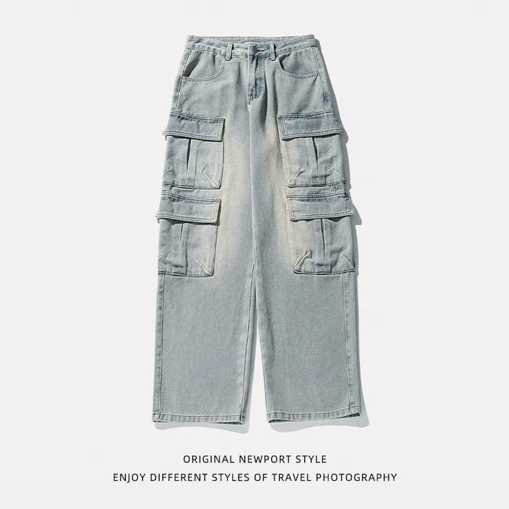Workwear Multi-pocket Design Jeans Men&