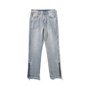 Men's Casual Jeans with Loose Straight Zipper Design