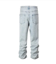 Ripped Frayed Stitching Baggy Jeans Pants