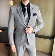 Men's Slim Fit Business Suit 3-Piece Set
