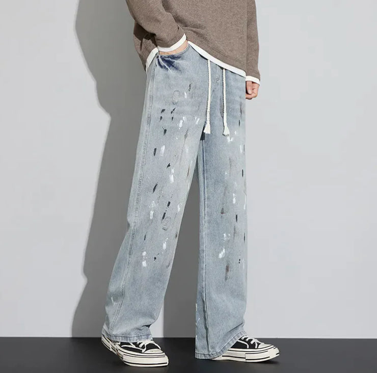 Retro Graffiti Distressed Jeans