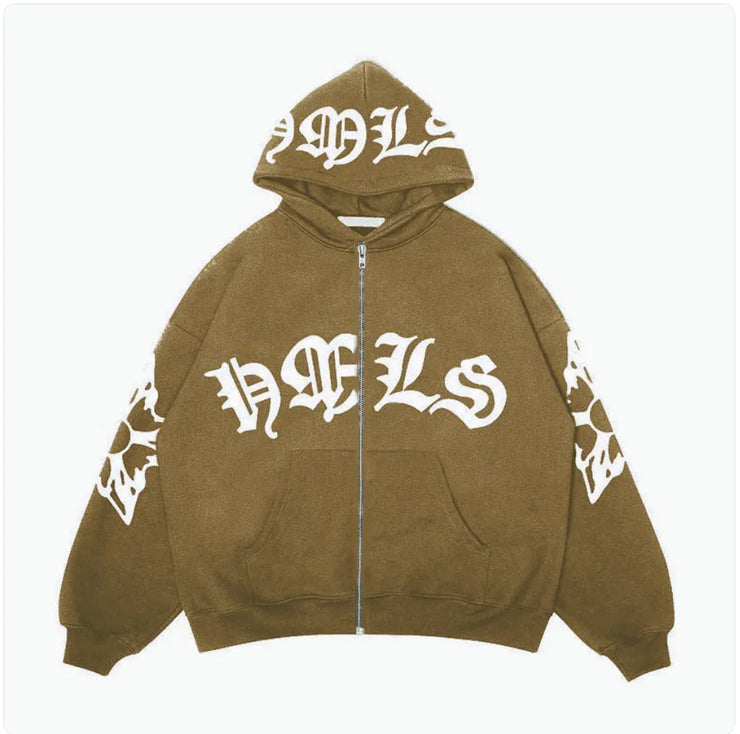 Gothic Letter Print Hoodie
