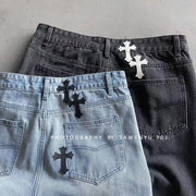 Men's Vintage American Jeans with Wide-Leg Design