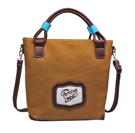Embroidered Canvas Bag - Trendy Tote Bag