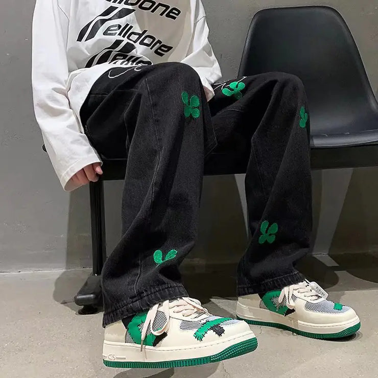 Embroidered High Street Jeans for Men