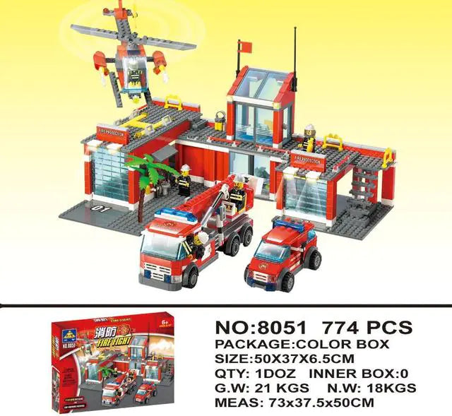 Fire Truck Compatible with LEGO Building Blocks